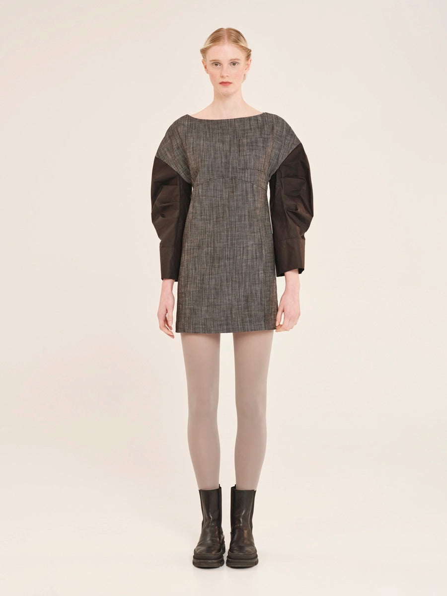 Denimness Mini Dress - Gray