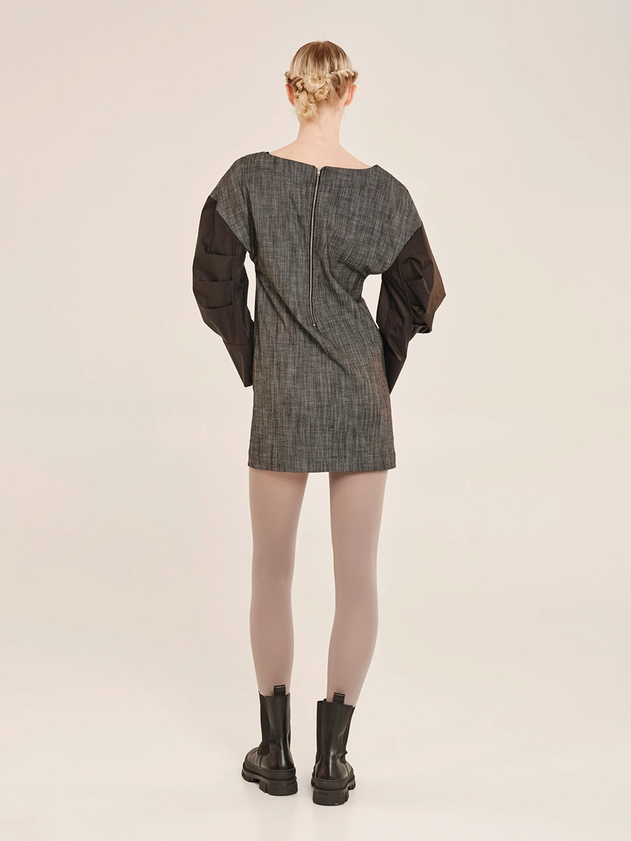 Denimness Mini Dress - Gray