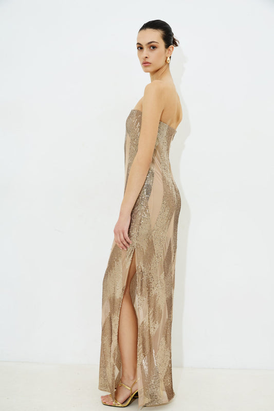 Corina Sequin Strapless - Dress