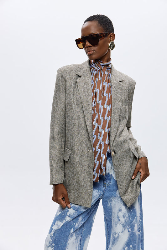 Halle Oversize Melange Blazer