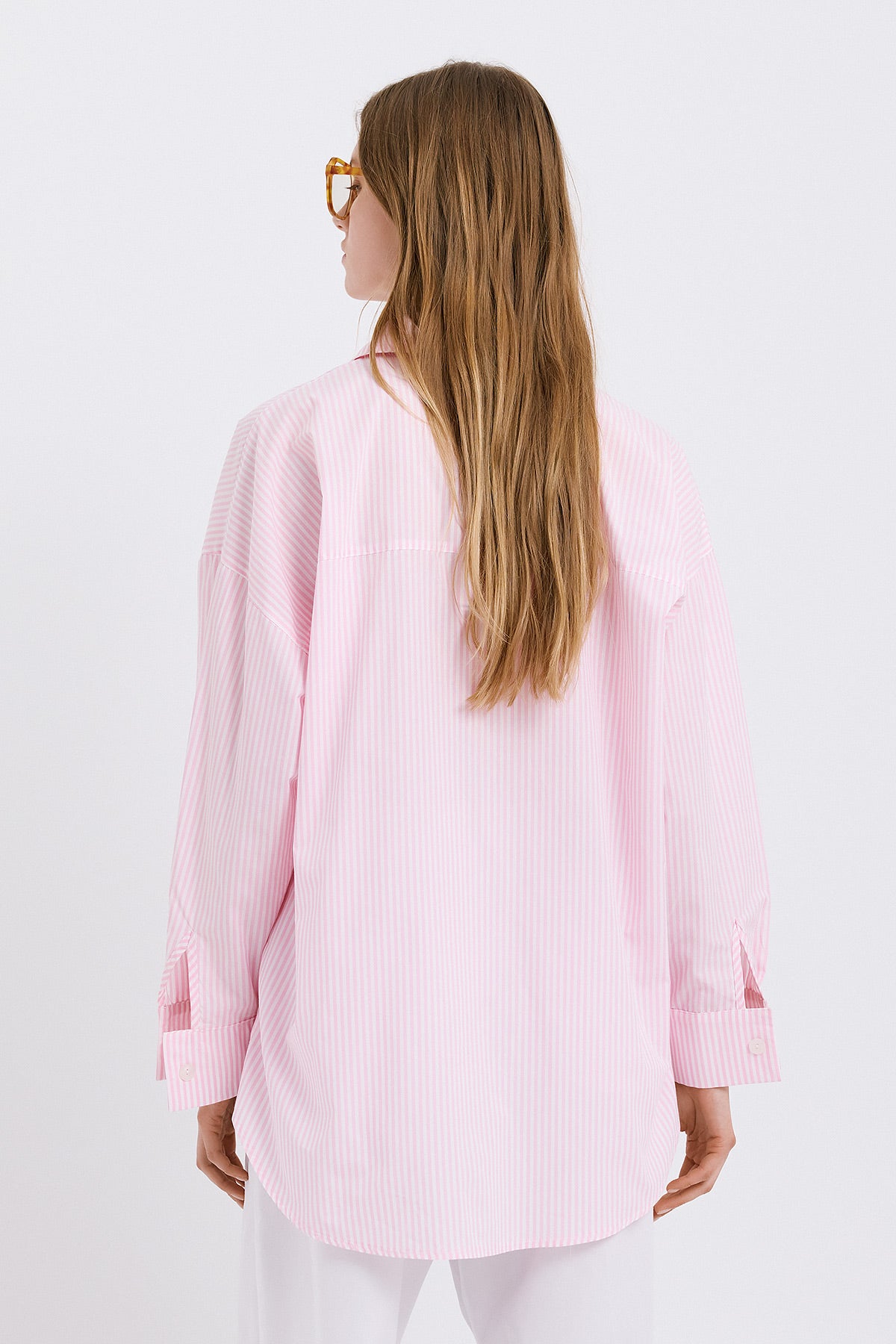 Brianna Pink Striped Shirt