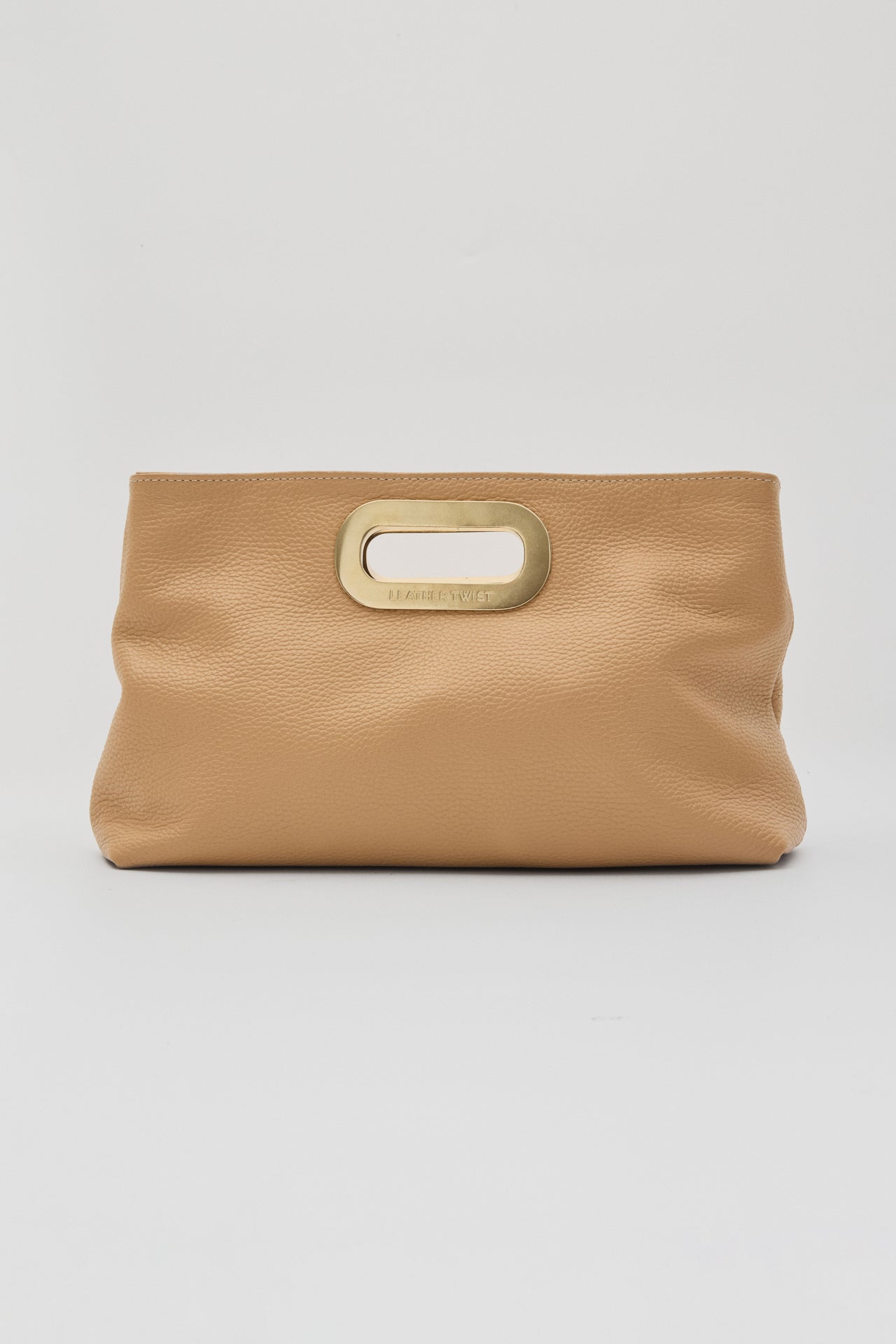 Got Her Leather Clutch - Beige