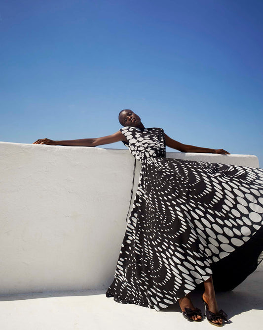 Graphic Polka Dot Maxi Dress