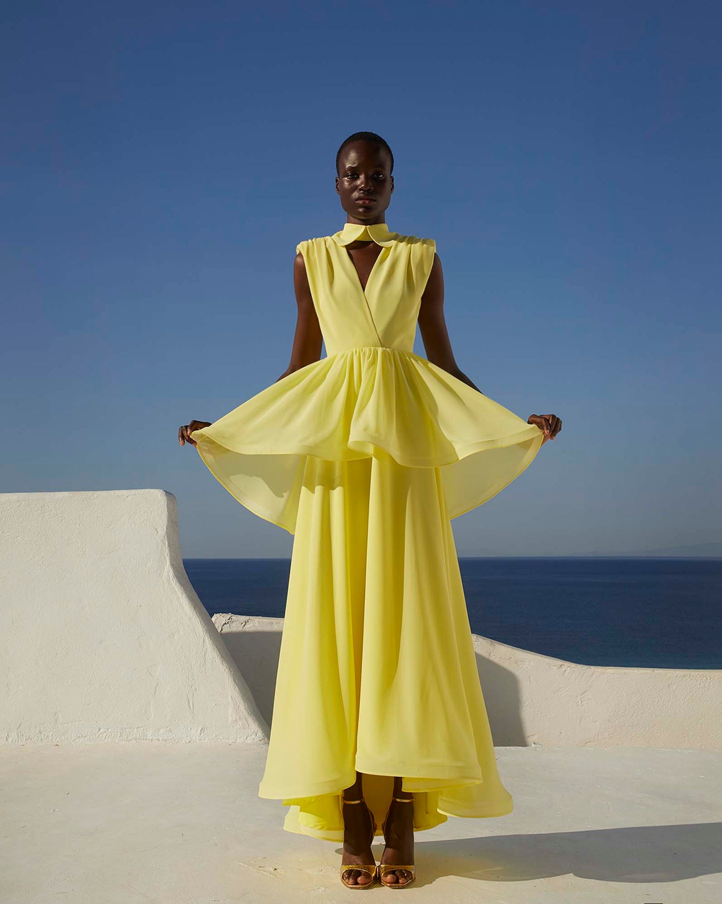 Layered High Neck Maxi Dress