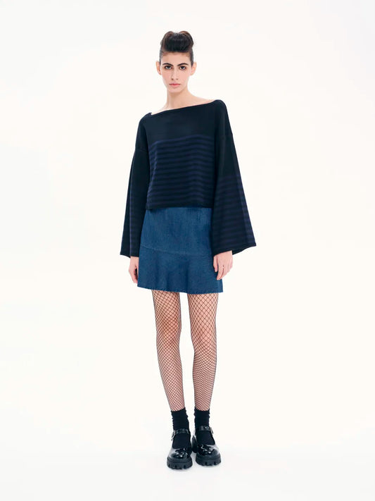 Denim Ruffled - Mini Skirt