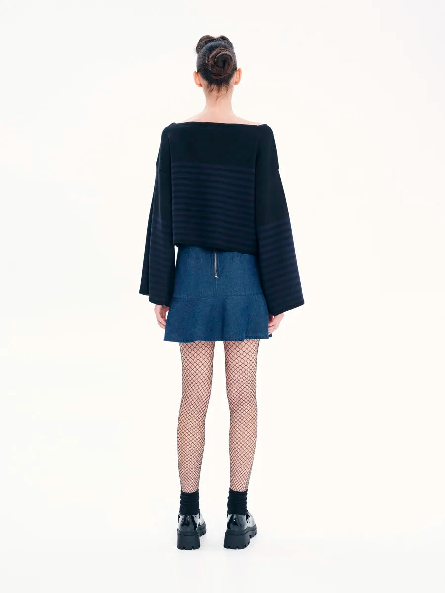 Denim Ruffled - Mini Skirt