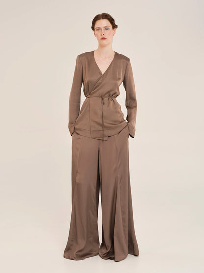 Sleekness Dark Green - Wrap Top