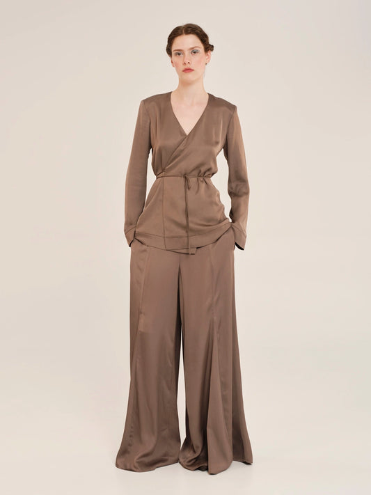 Sleekness Dark Green - Wrap Top