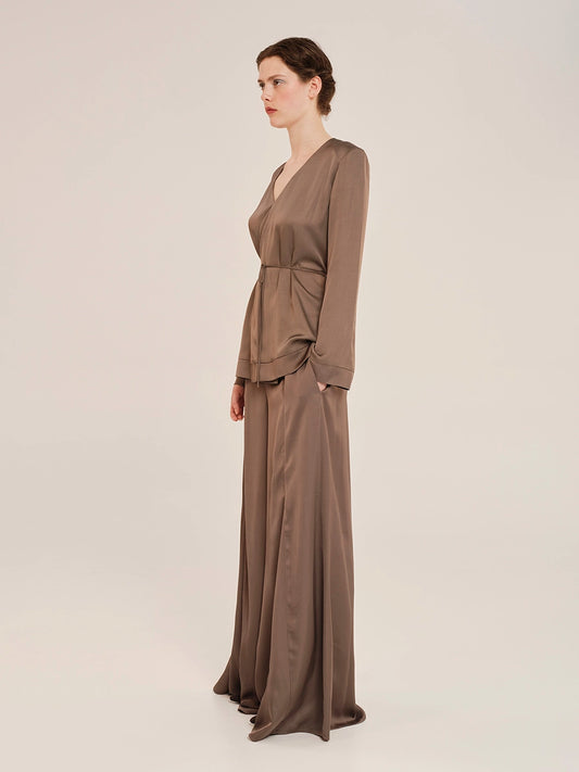 Sleekness Dark Green - Wrap Top