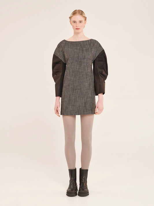 Denimness Mini Dress - Gray