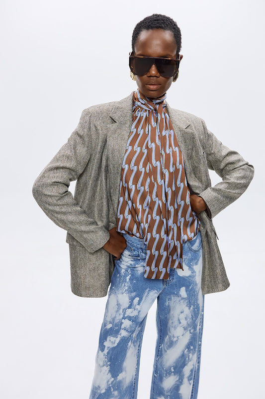 Halle Oversize Melange Blazer