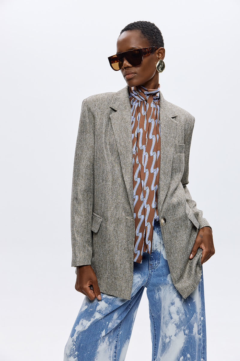 Halle Oversize Melange Blazer