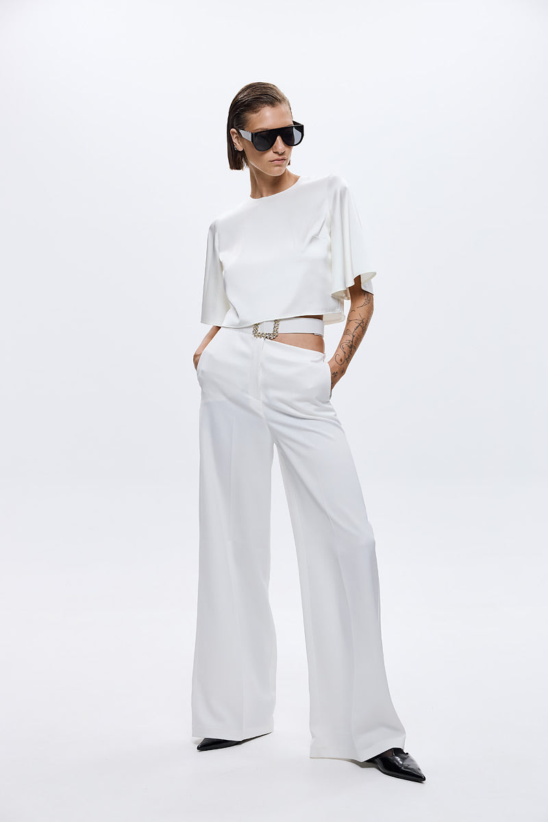 Glam Satin Crop Top