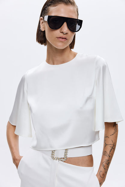 Glam Satin Crop Top