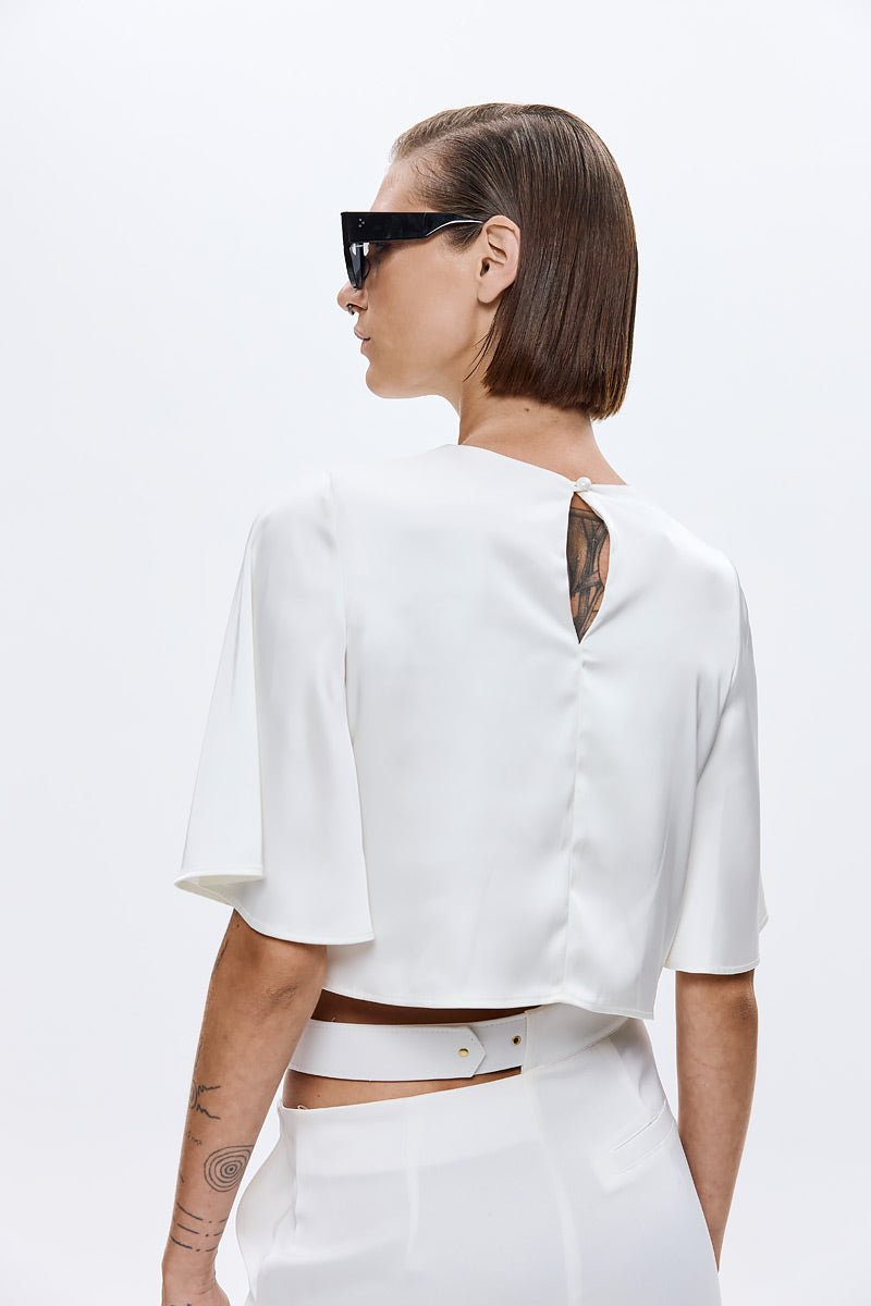 Glam Satin Crop Top
