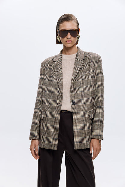 Halle Oversize Plaid Blazer