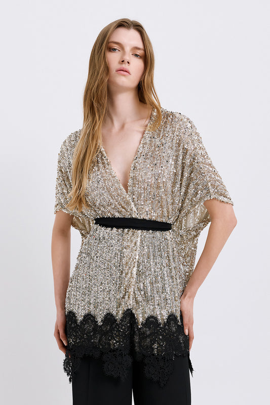 Caprice Sequin Kimono
