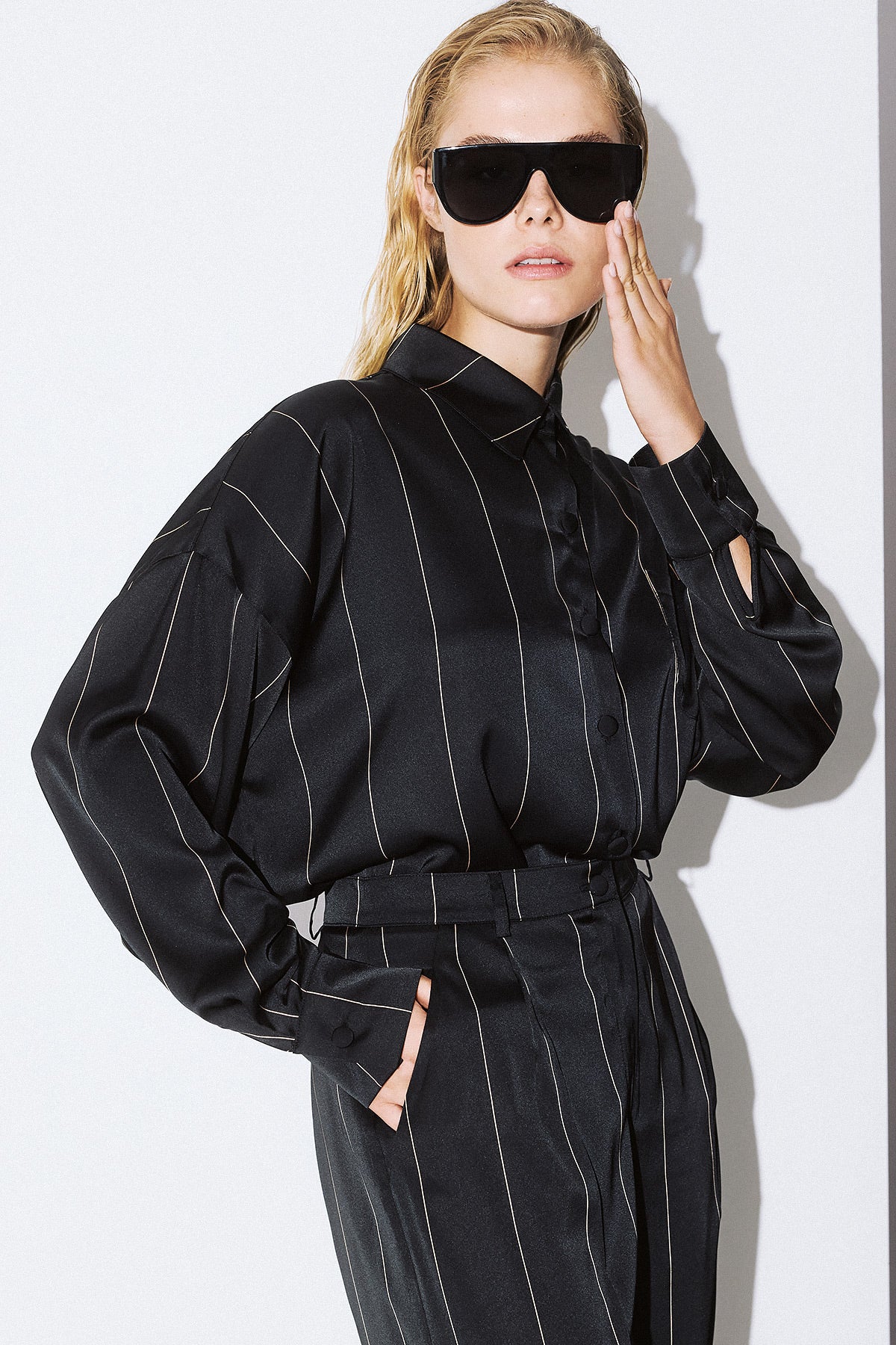 Harriet Satin Striped Shirt