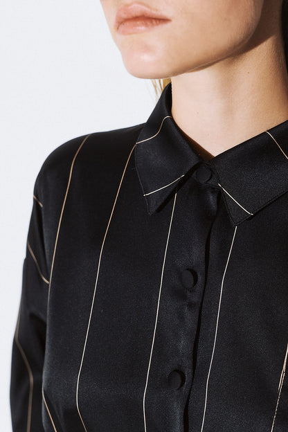 Harriet Satin Striped Shirt