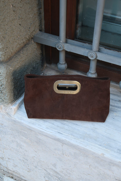 Got Her Clutch Suede Bag - Brown