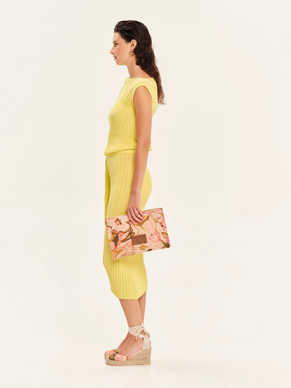 Floral Linen Clutch