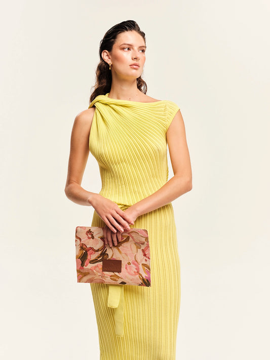 Floral Linen Clutch