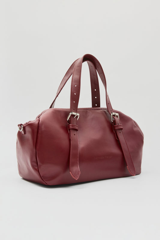 Seline Leather Bag - Bordeaux