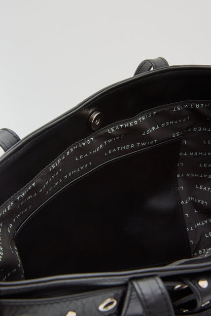 Belted Shopper Bag - Black
