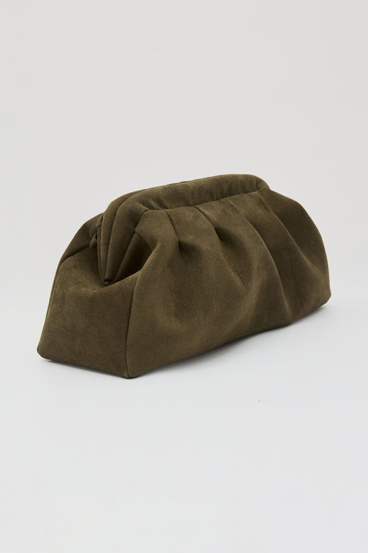 Dimi Suede Clutch - Khaki